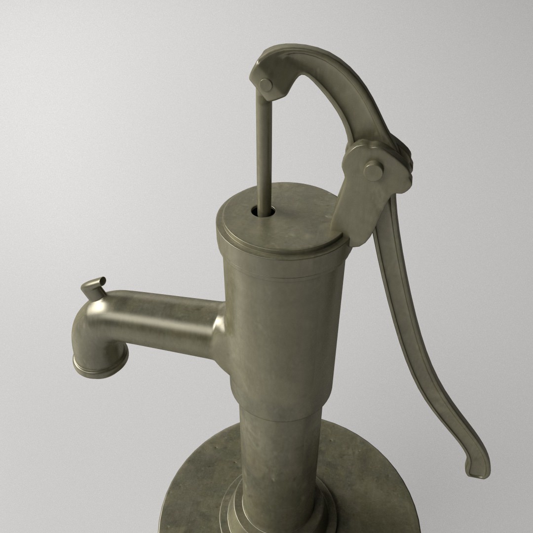 Vintage Water Pump 3D model_2