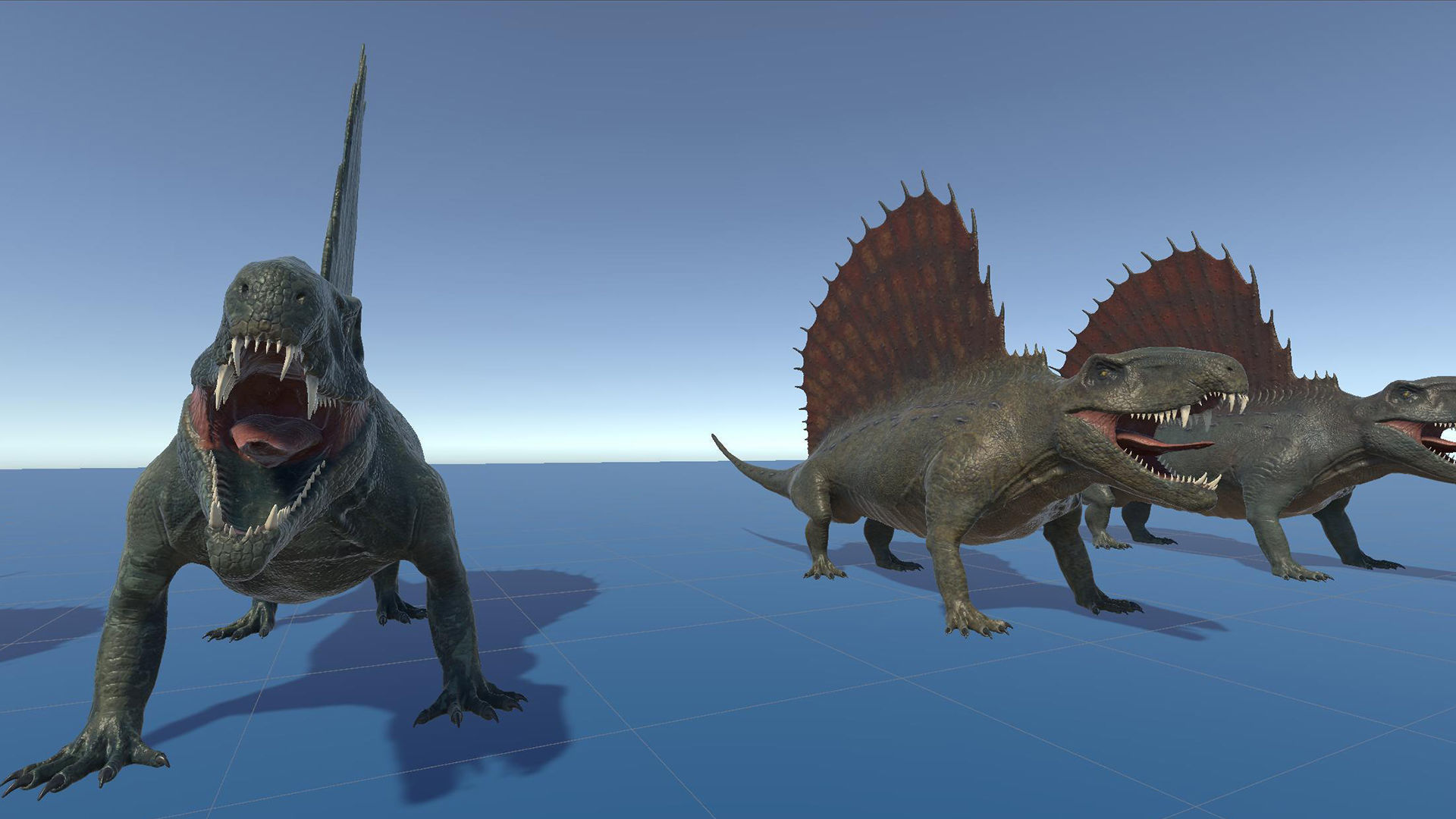 Dinosaur Dimetrodon Dinosaur - Unity Project Low-poly 3D model_6