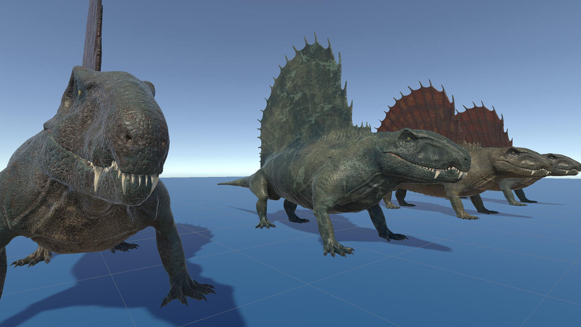 Dinosaur Dimetrodon Dinosaur - Unity Project Low-poly 3D model_9