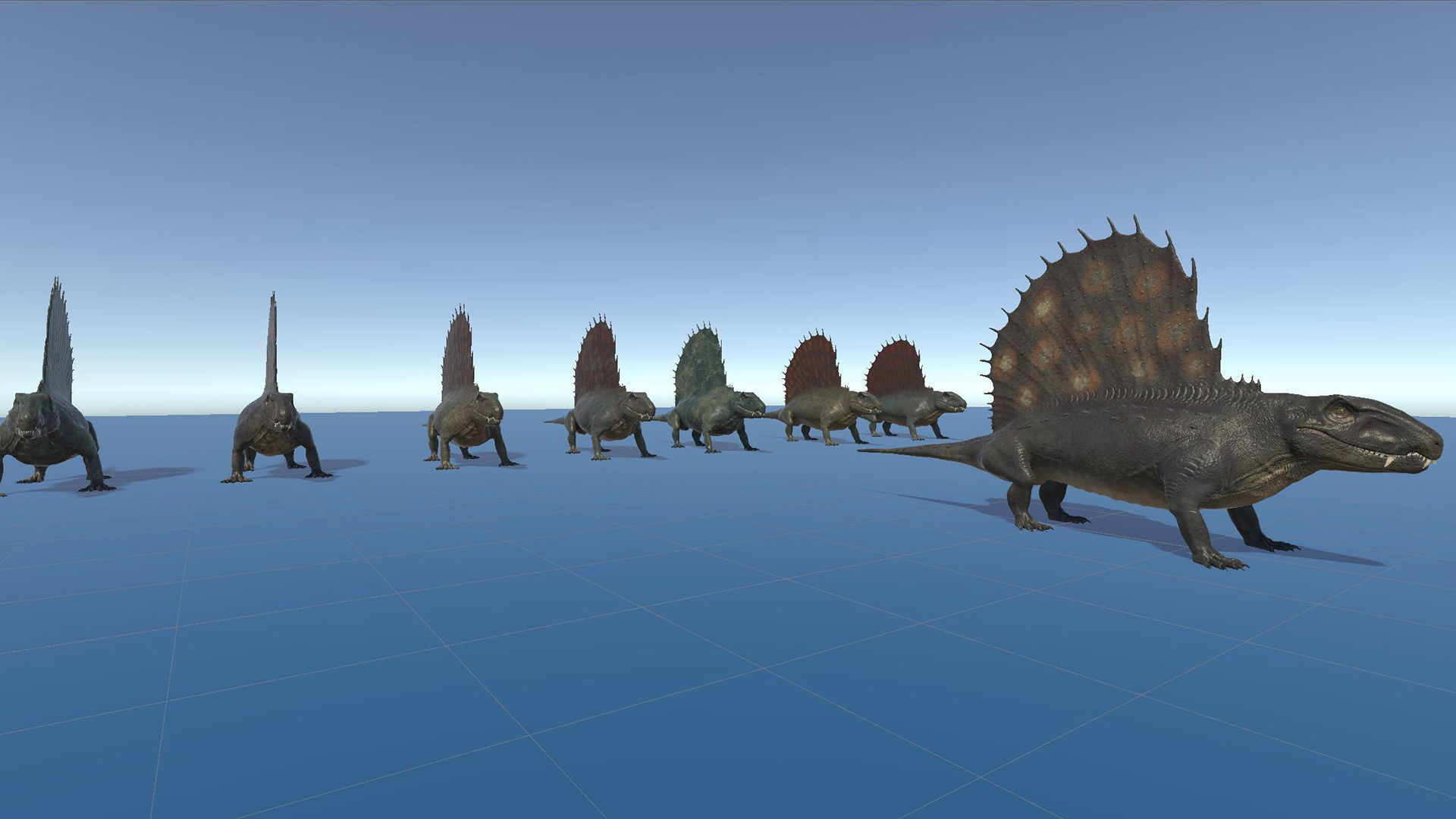Dinosaur Dimetrodon Dinosaur - Unity Project Low-poly 3D model_15