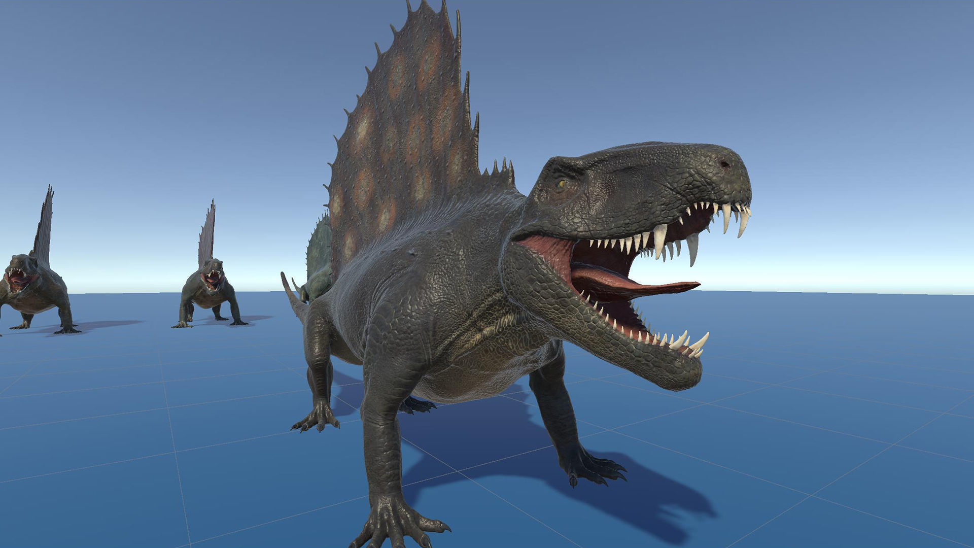 Dinosaur Dimetrodon Dinosaur - Unity Project Low-poly 3D model_7