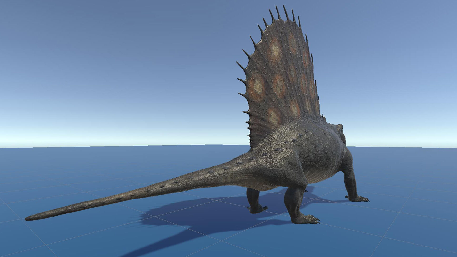 Dinosaur Dimetrodon Dinosaur - Unity Project Low-poly 3D model_11
