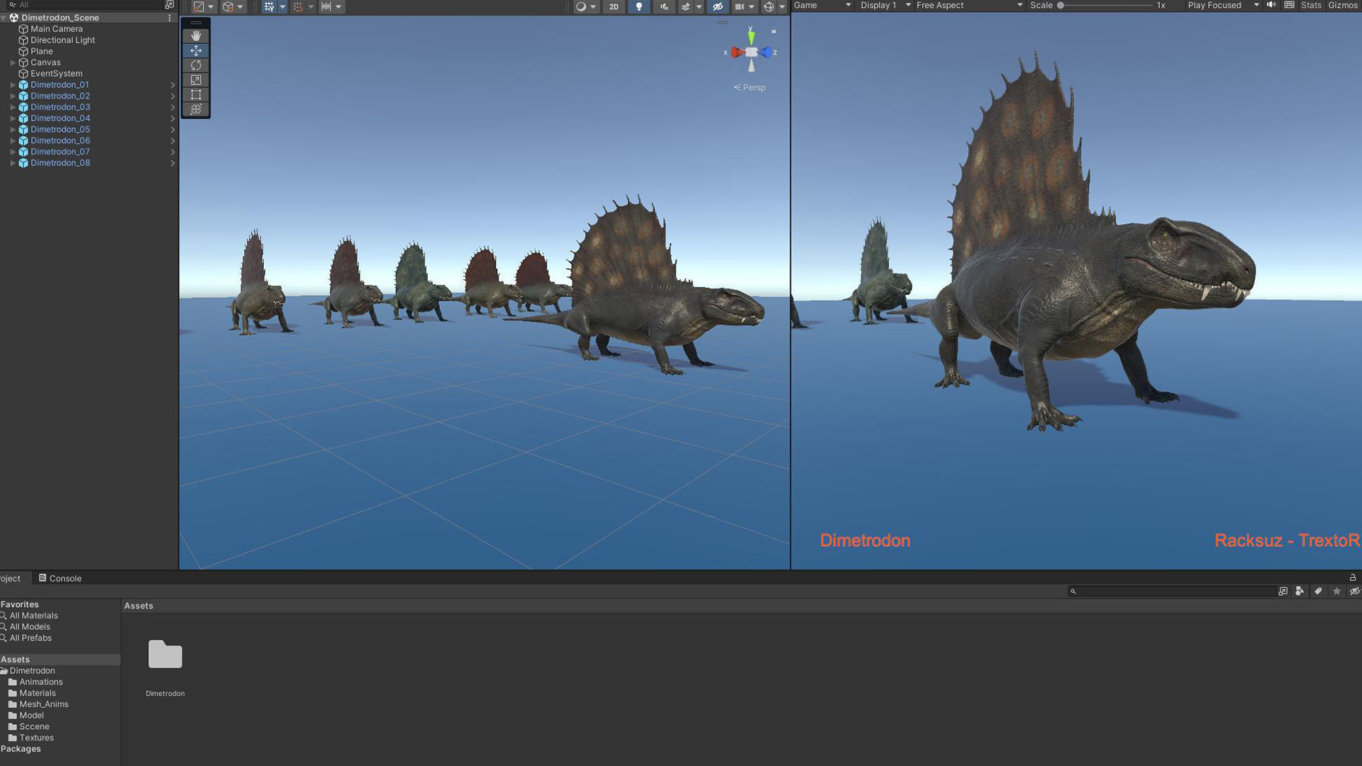 Dinosaur Dimetrodon Dinosaur - Unity Project Low-poly 3D model_16