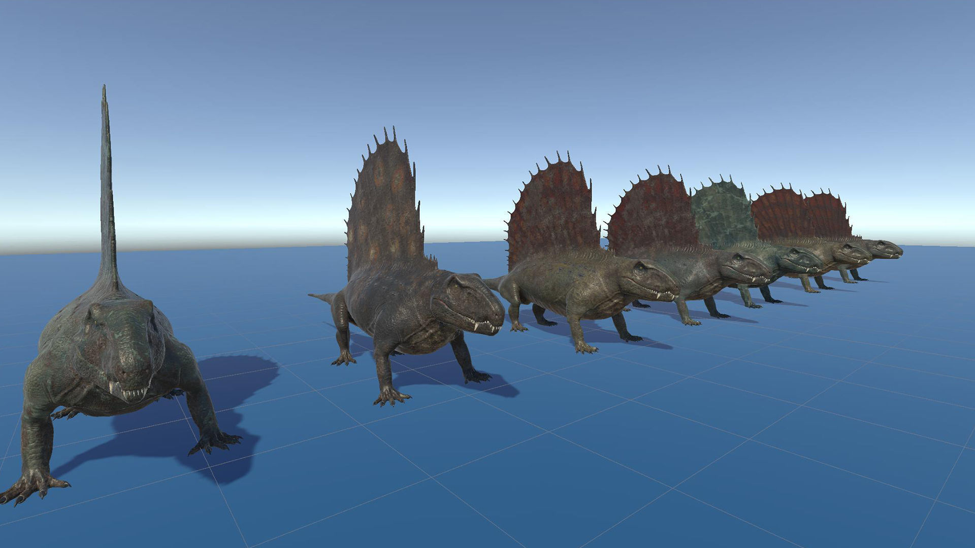 Dinosaur Dimetrodon Dinosaur - Unity Project Low-poly 3D model_8