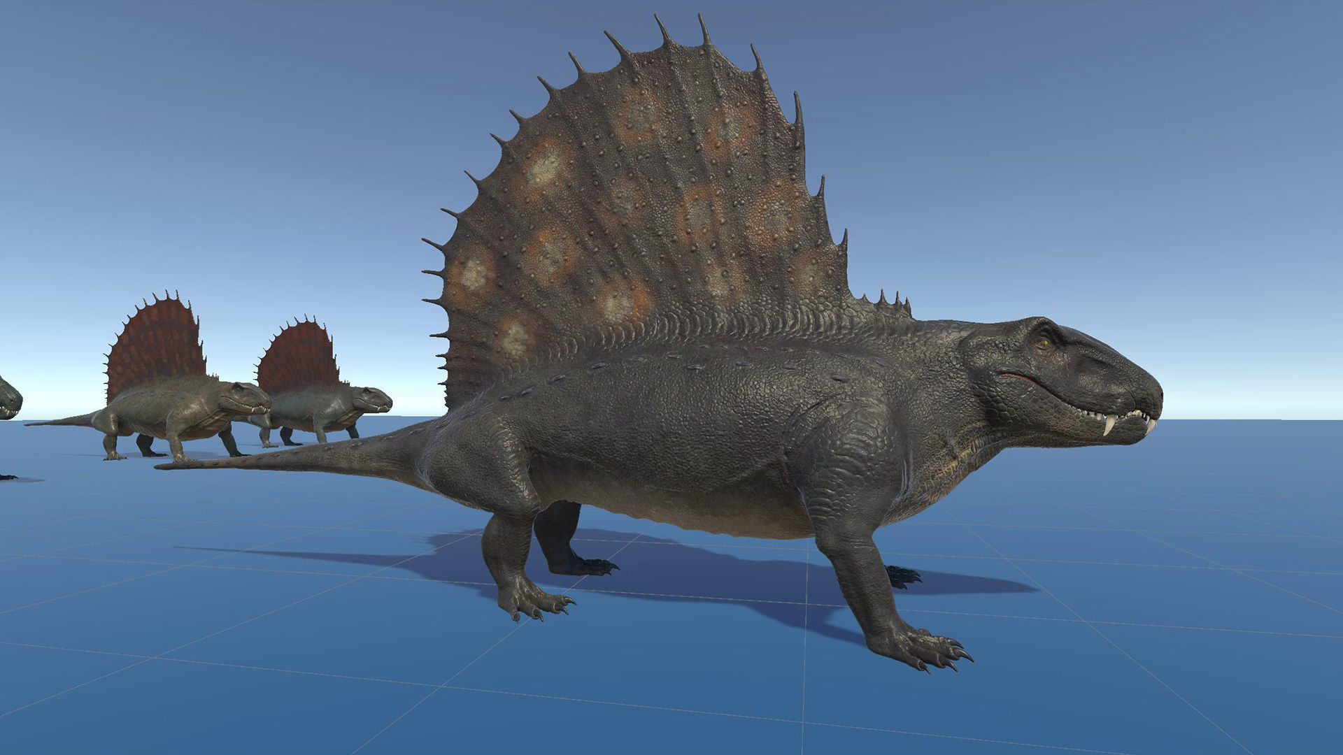 Dinosaur Dimetrodon Dinosaur - Unity Project Low-poly 3D model_12