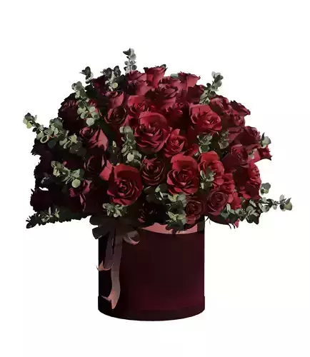 BOUQUET  of Red Roses with Eucalyptus