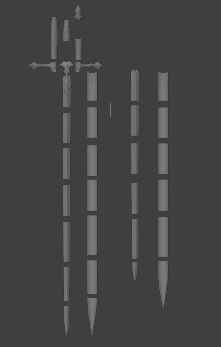 Alucard Heirloom Sword realszie cosplay prop 3D print model_2