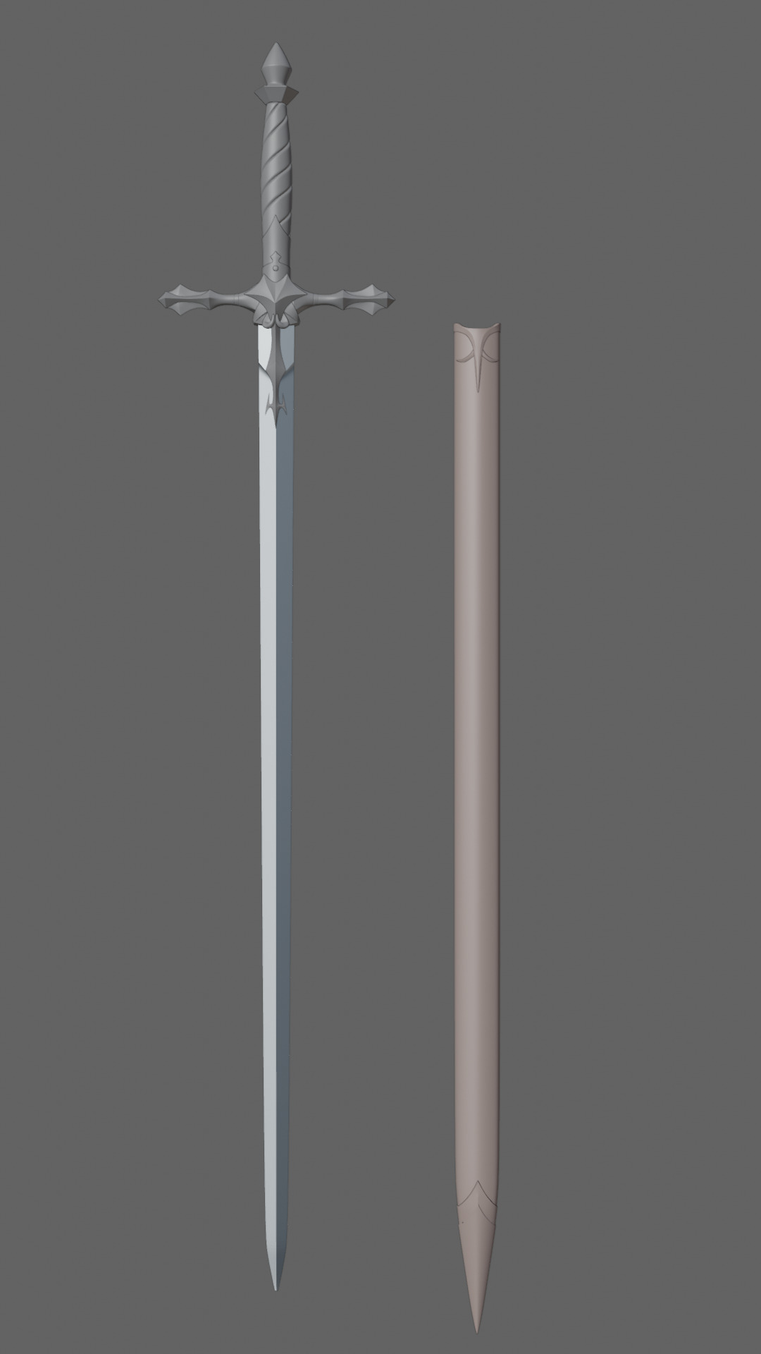 Alucard Heirloom Sword realszie cosplay prop 3D print model_3