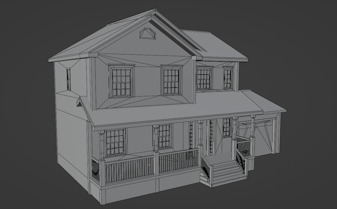 Low Poly house 20 Low-poly 3D model_8