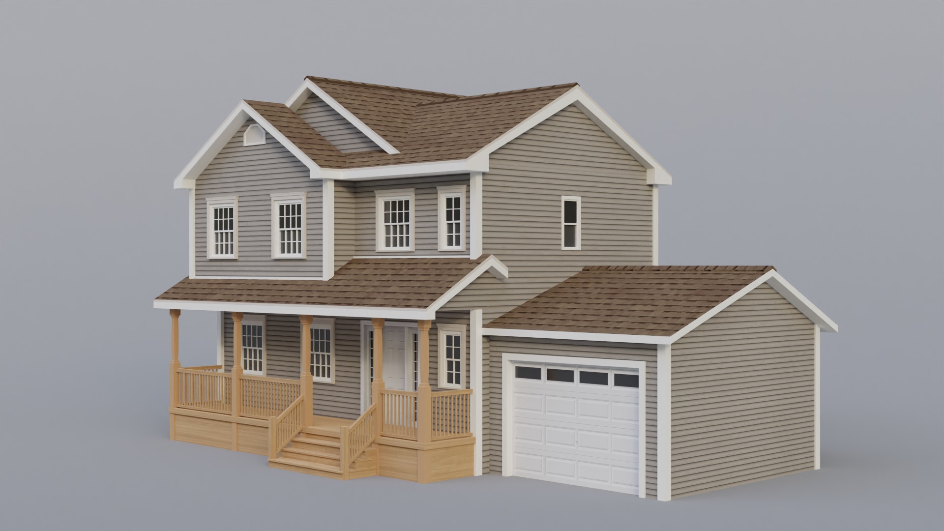 Low Poly house 20 Low-poly 3D model_2