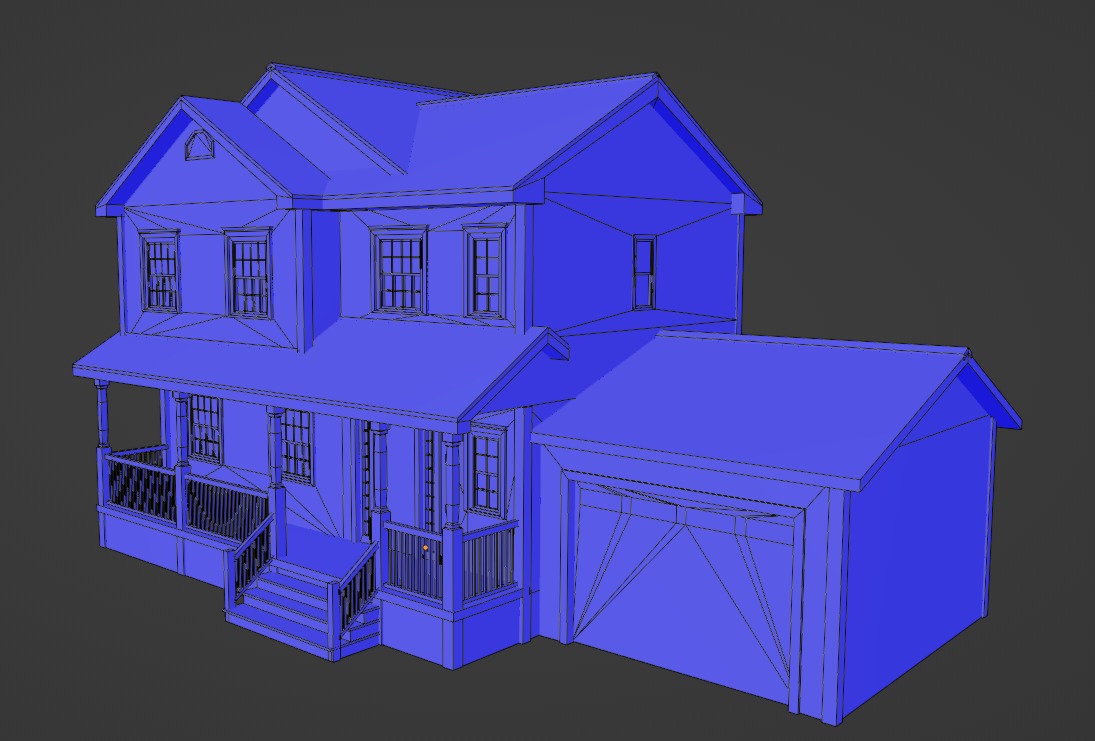 Low Poly house 20 Low-poly 3D model_9