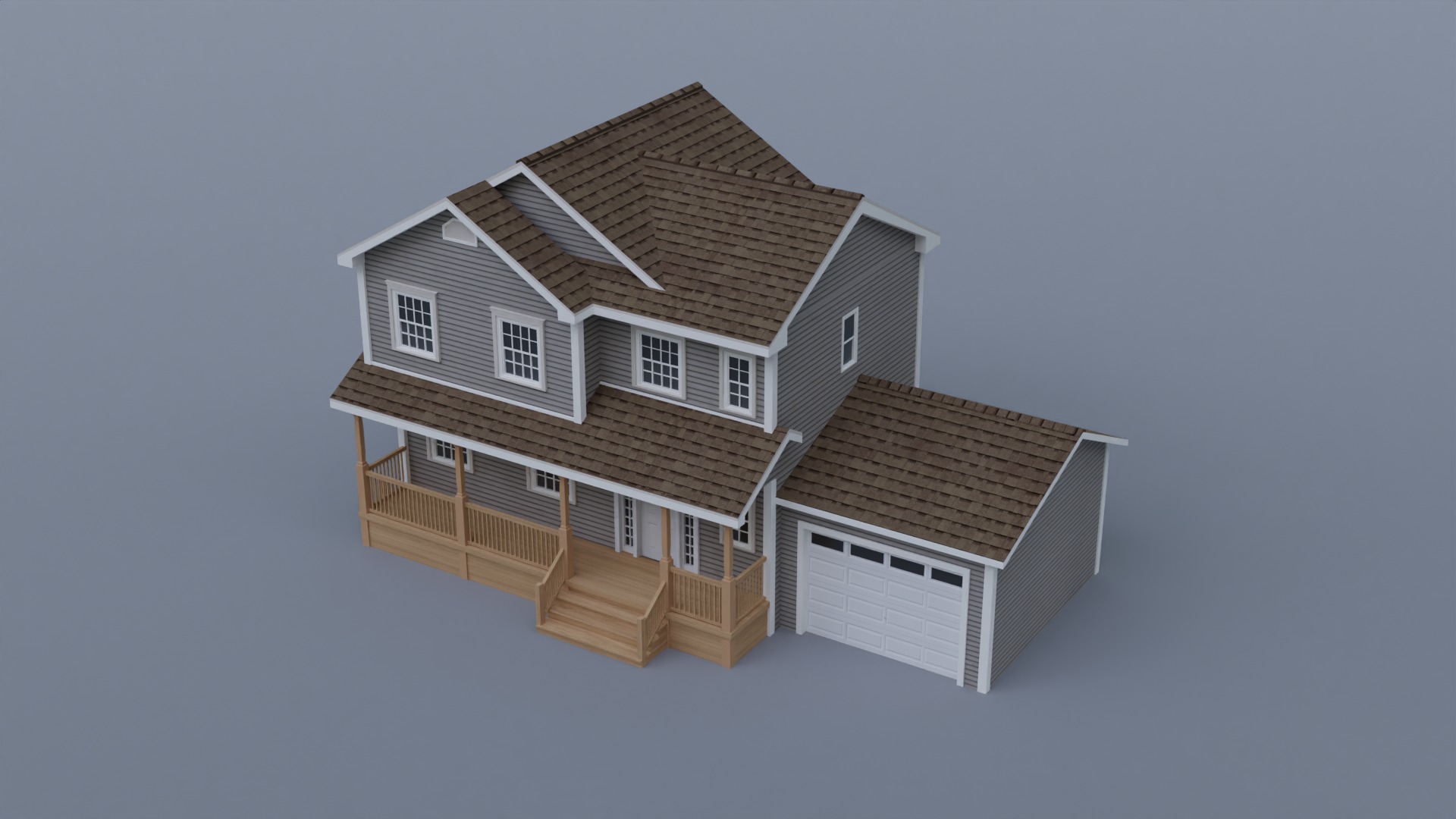 Low Poly house 20 Low-poly 3D model_4