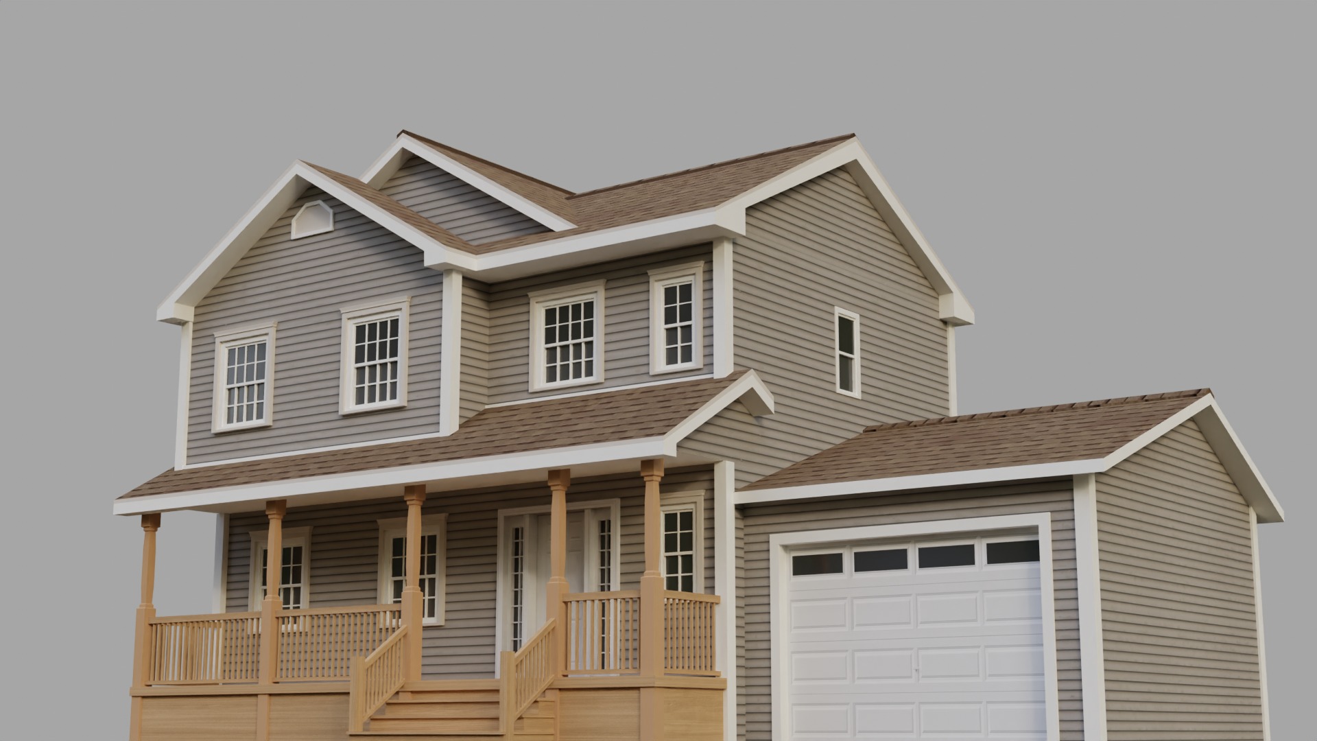 Low Poly house 20 Low-poly 3D model_5