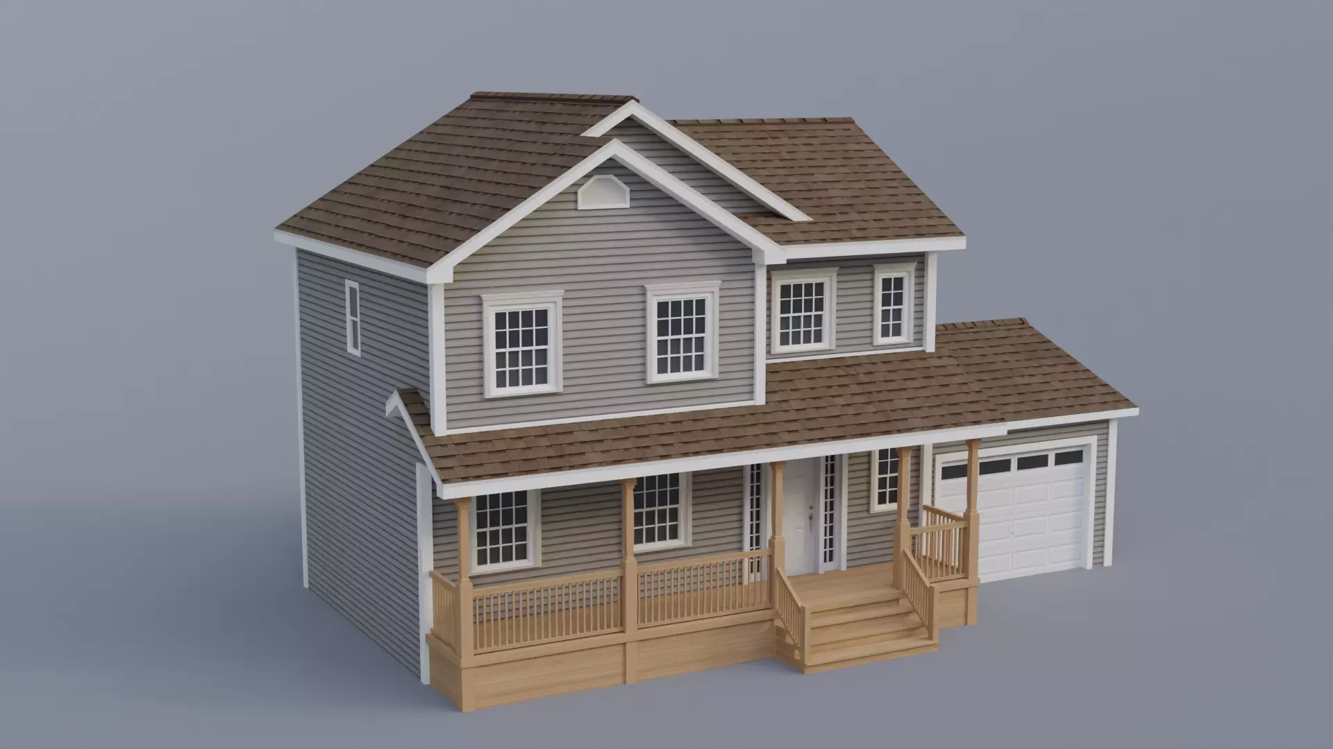 Low Poly house 20 Low-poly 3D model_0