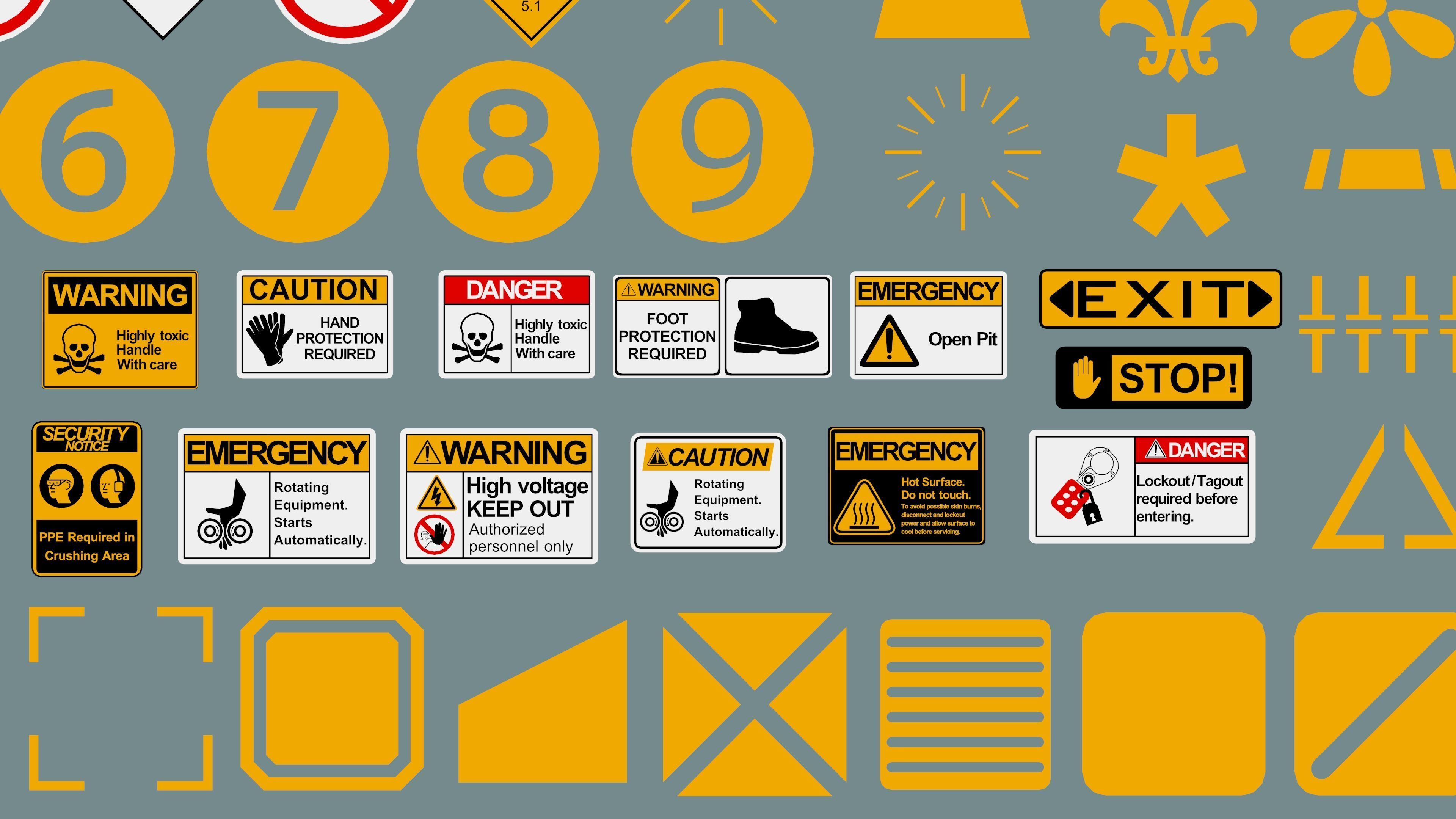 Polygon Decals 201 pieces - Collection 2 Low-poly 3D model_16