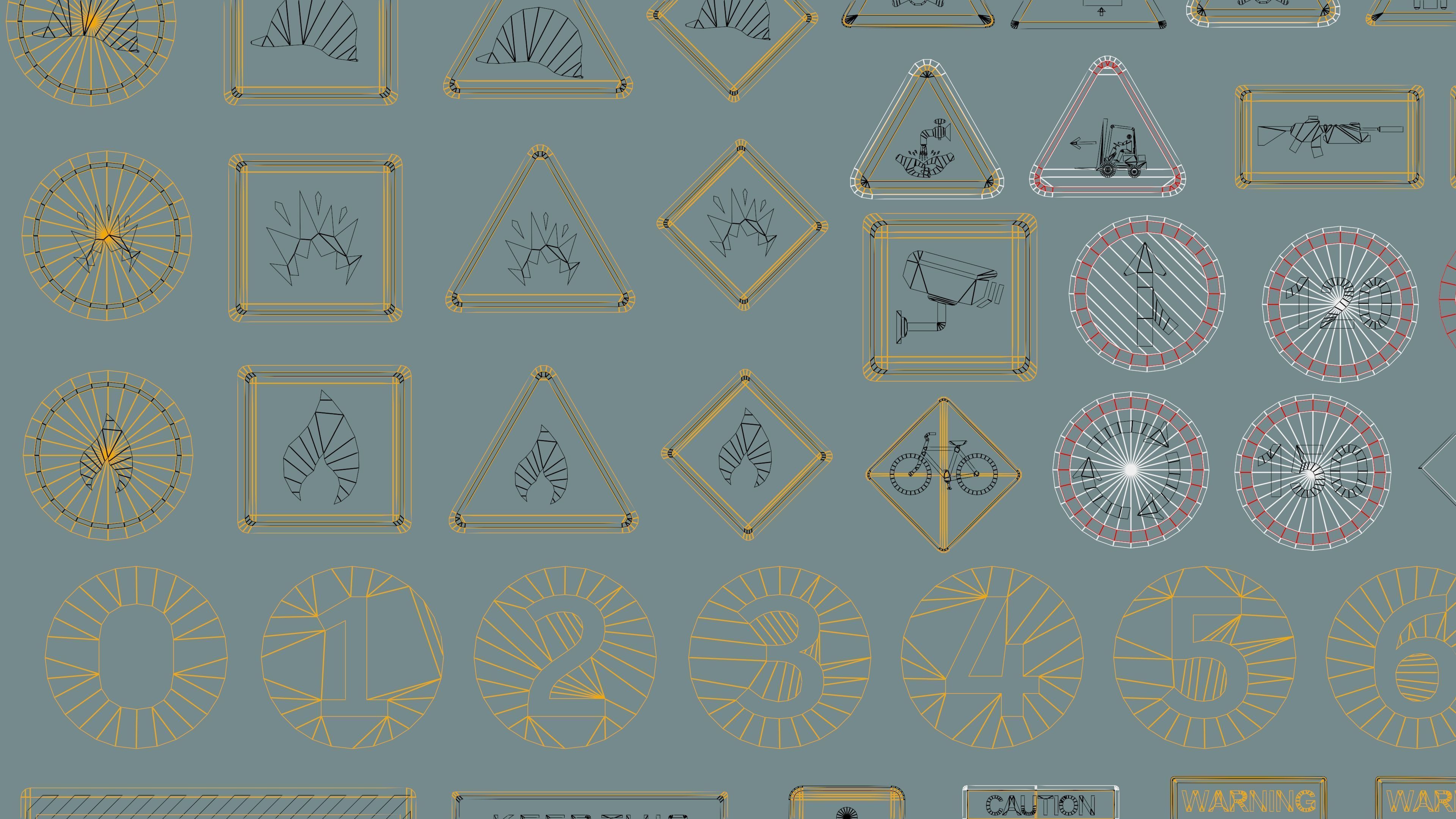 Polygon Decals 201 pieces - Collection 2 Low-poly 3D model_13