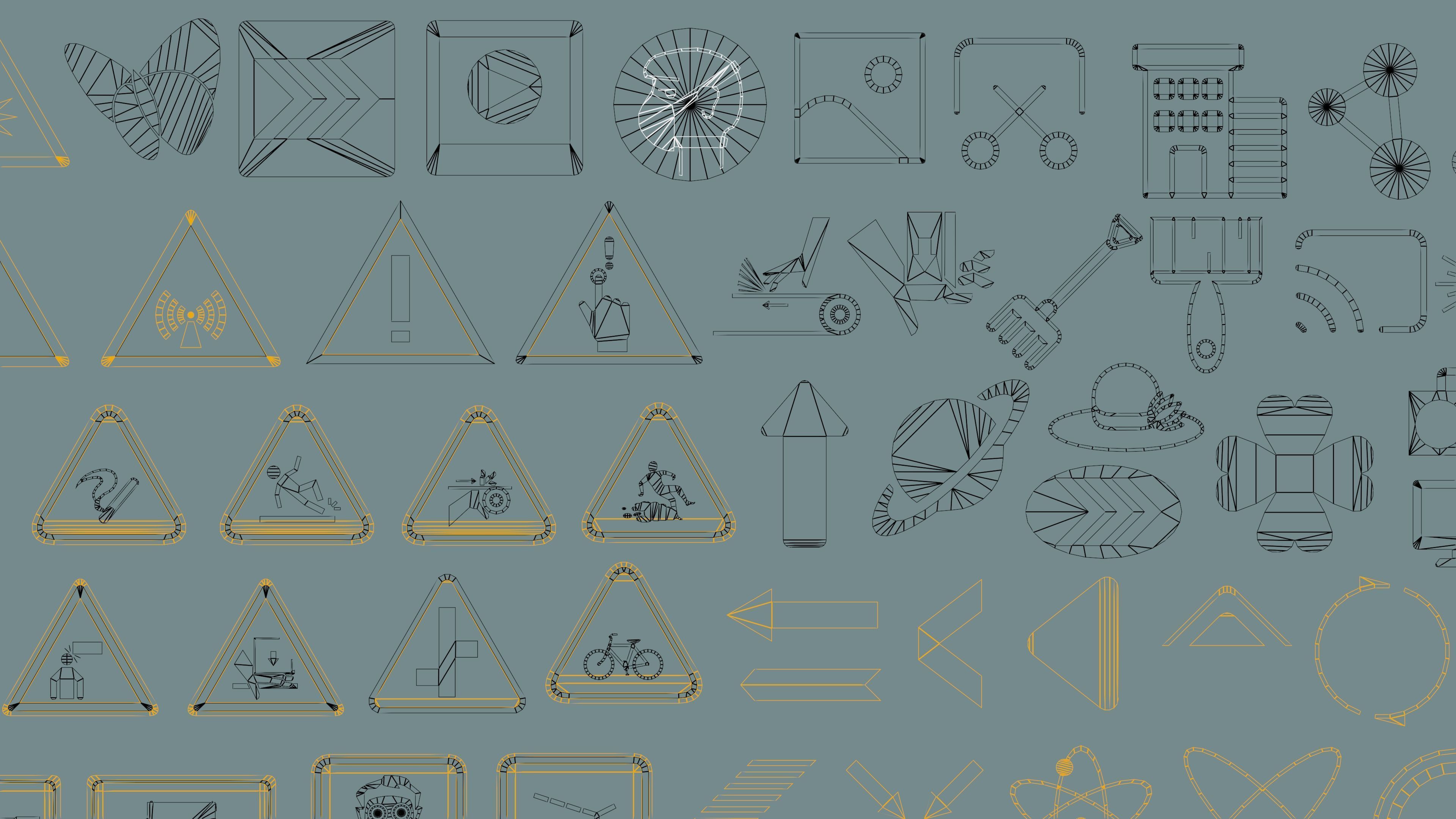 Polygon Decals 201 pieces - Collection 2 Low-poly 3D model_5