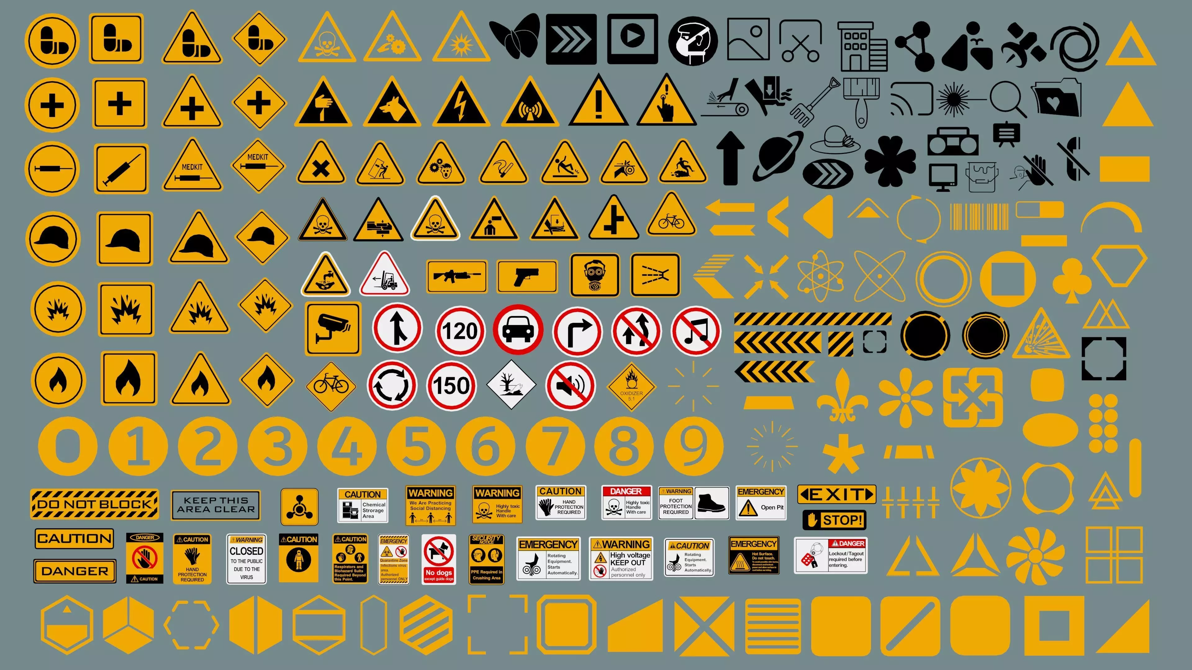Polygon Decals 201 pieces - Collection 2 Low-poly 3D model_0