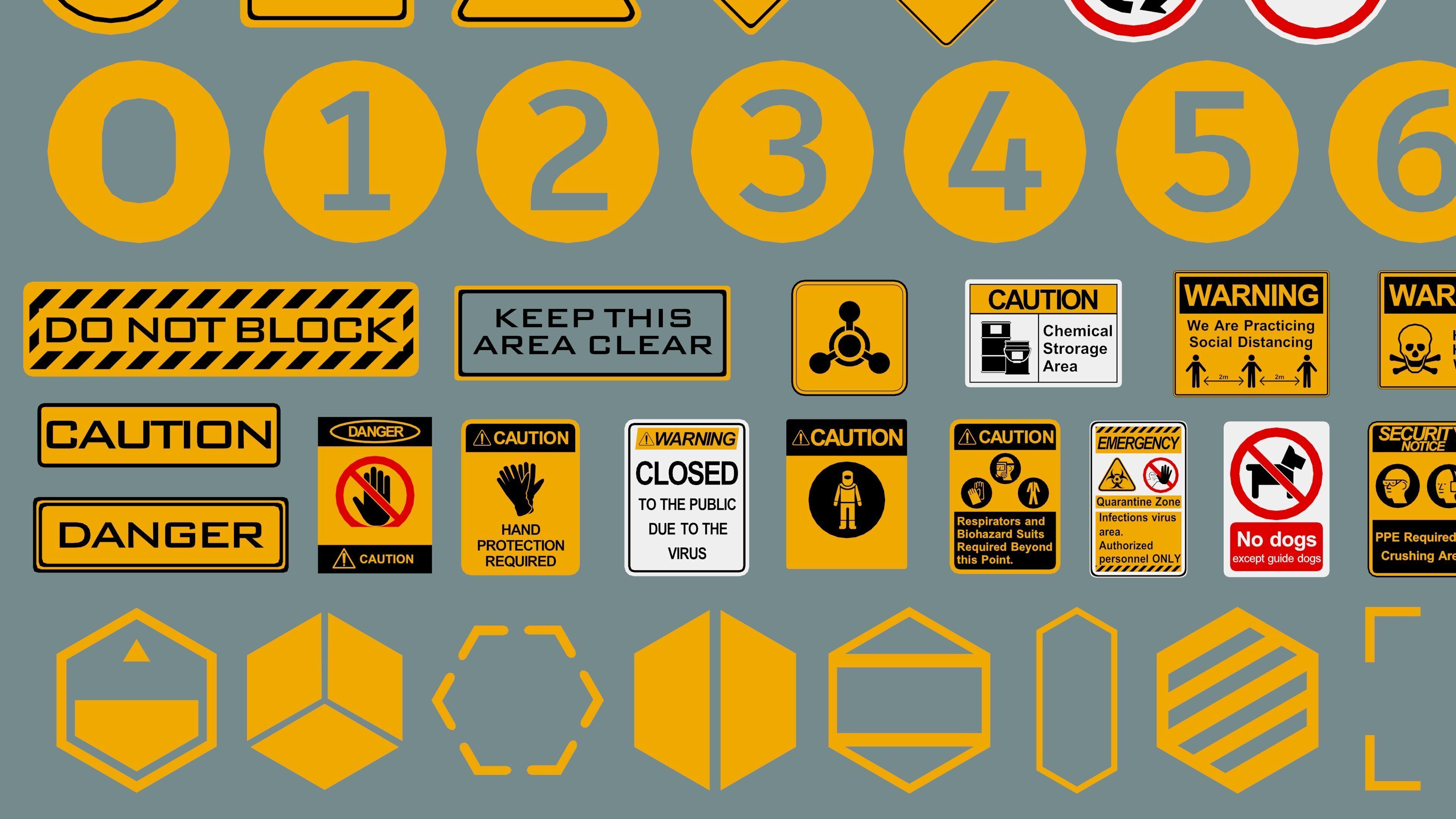 Polygon Decals 201 pieces - Collection 2 Low-poly 3D model_14