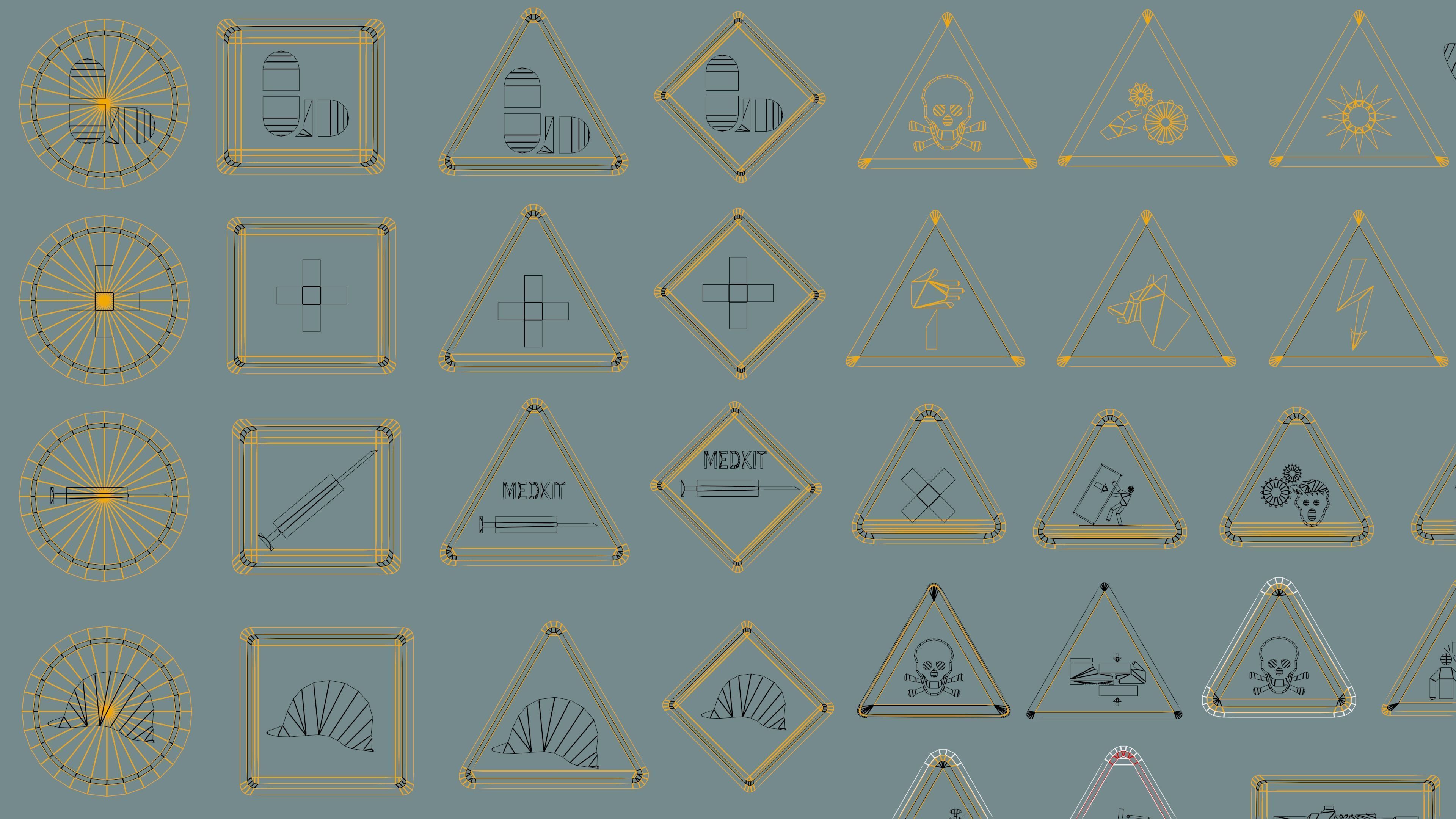 Polygon Decals 201 pieces - Collection 2 Low-poly 3D model_3