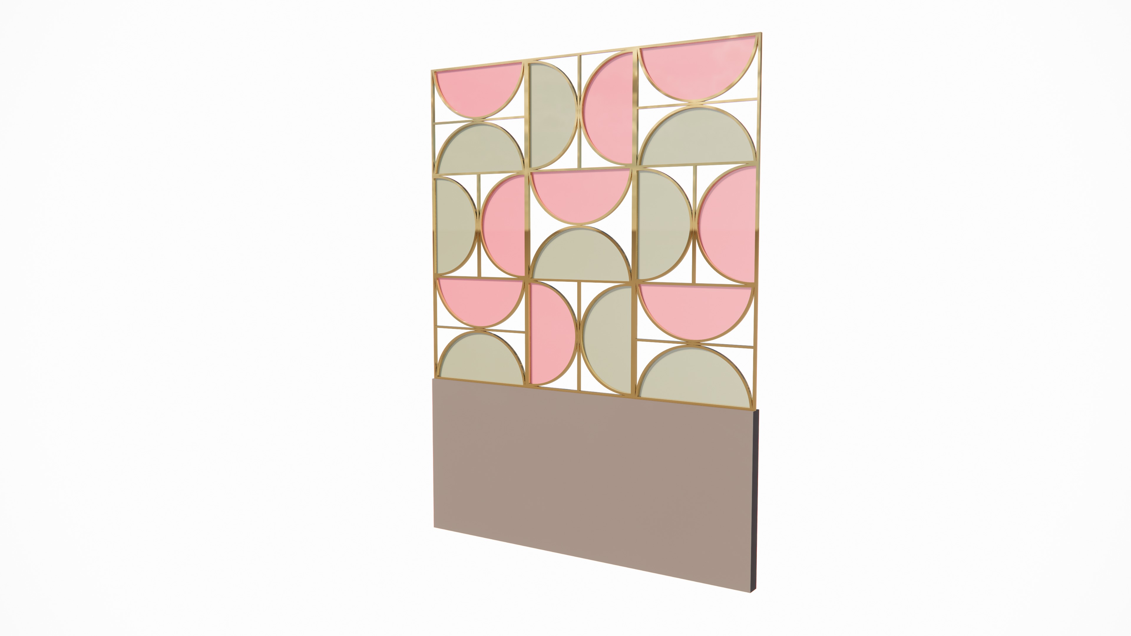 Decorative Partition Wall with Geometric Design Low-poly 3D model_4