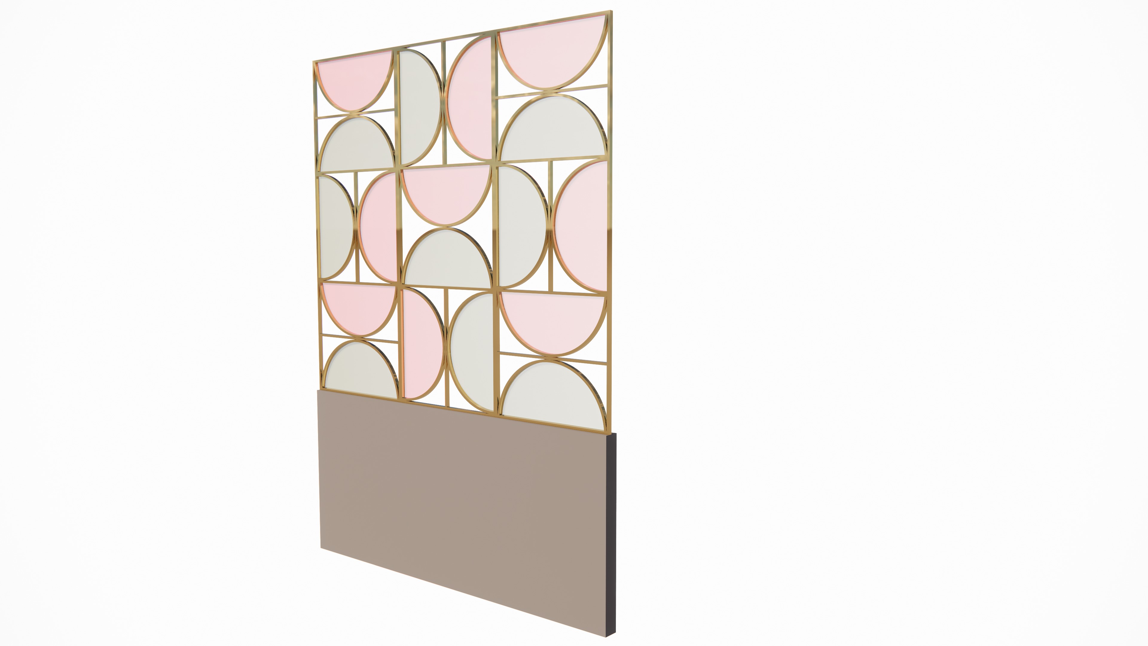 Decorative Partition Wall with Geometric Design Low-poly 3D model_1