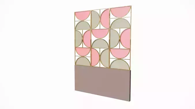 Decorative Partition Wall with Geometric Design Low-poly 3D model