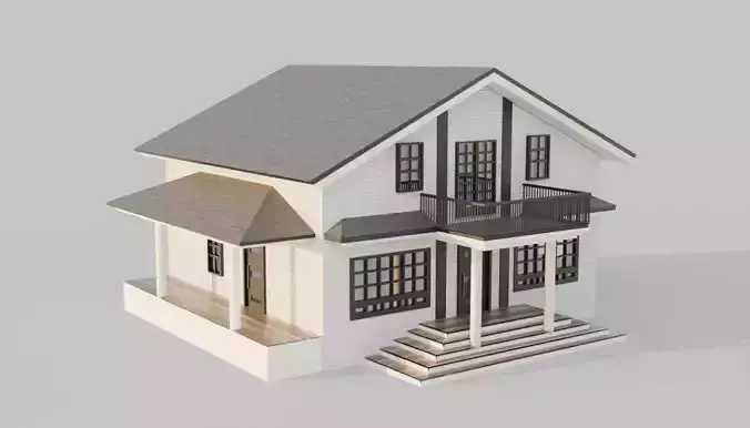 Modern Farm House - LowPoly CGI Model