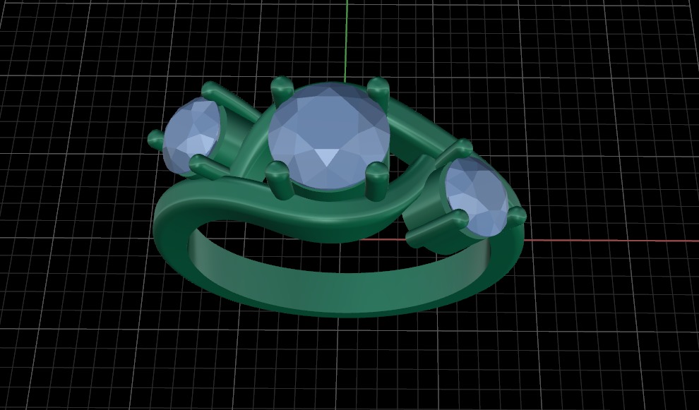 3 stone engagement ring 3D print model_29