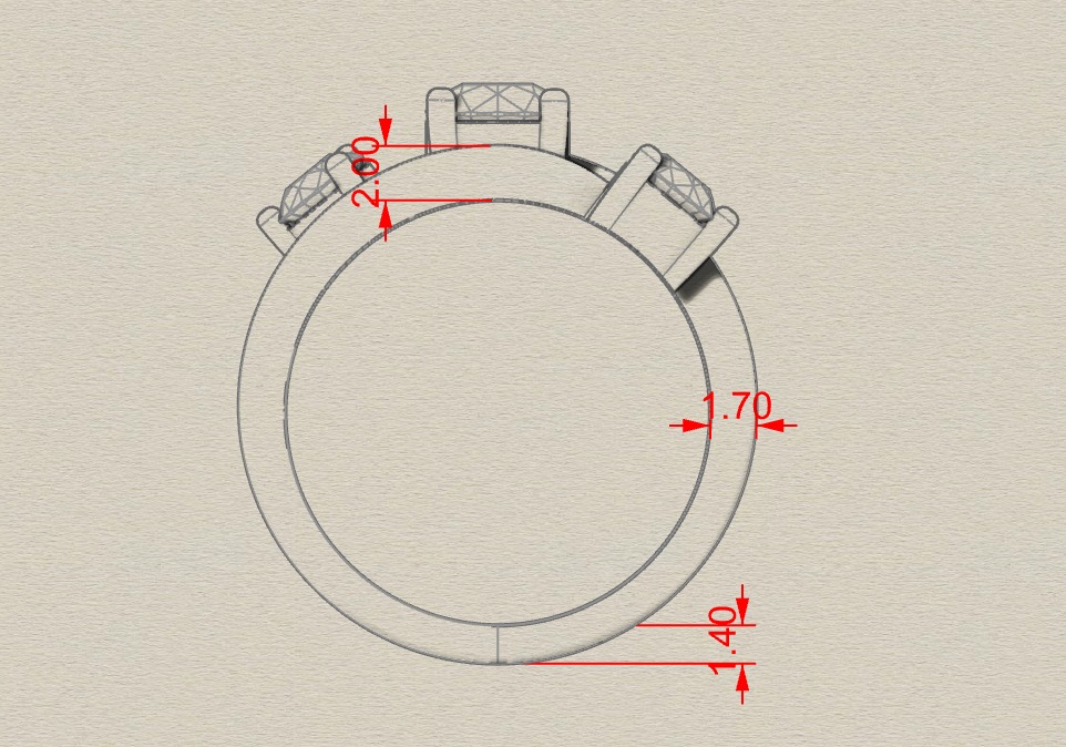 3 stone engagement ring 3D print model_9