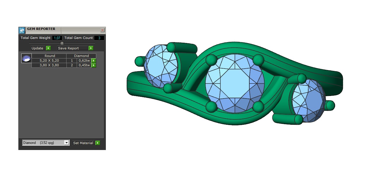 3 stone engagement ring 3D print model_11