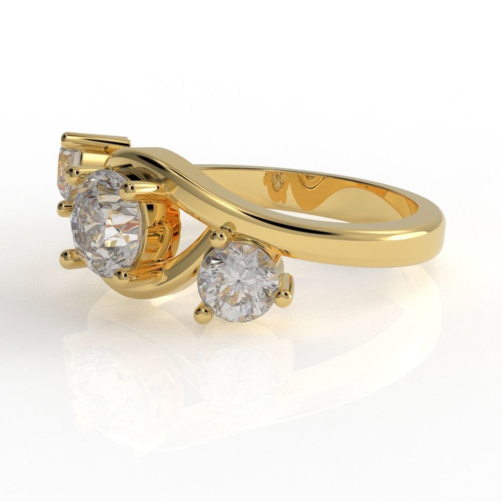 3 stone engagement ring 3D print model_15
