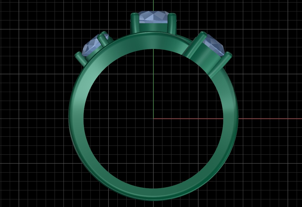 3 stone engagement ring 3D print model_27