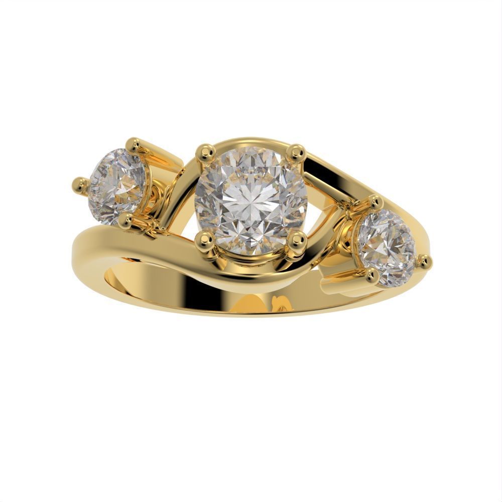 3 stone engagement ring 3D print model_17