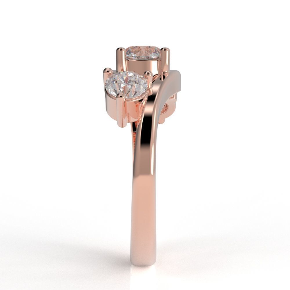 3 stone engagement ring 3D print model_7
