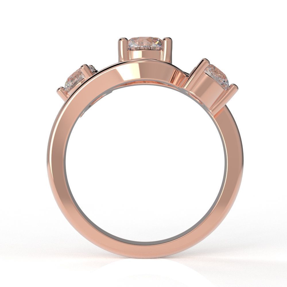 3 stone engagement ring 3D print model_8