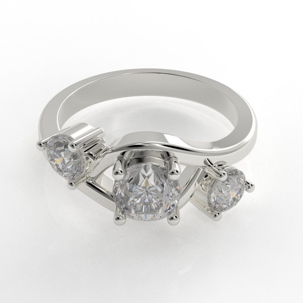 3 stone engagement ring 3D print model_21