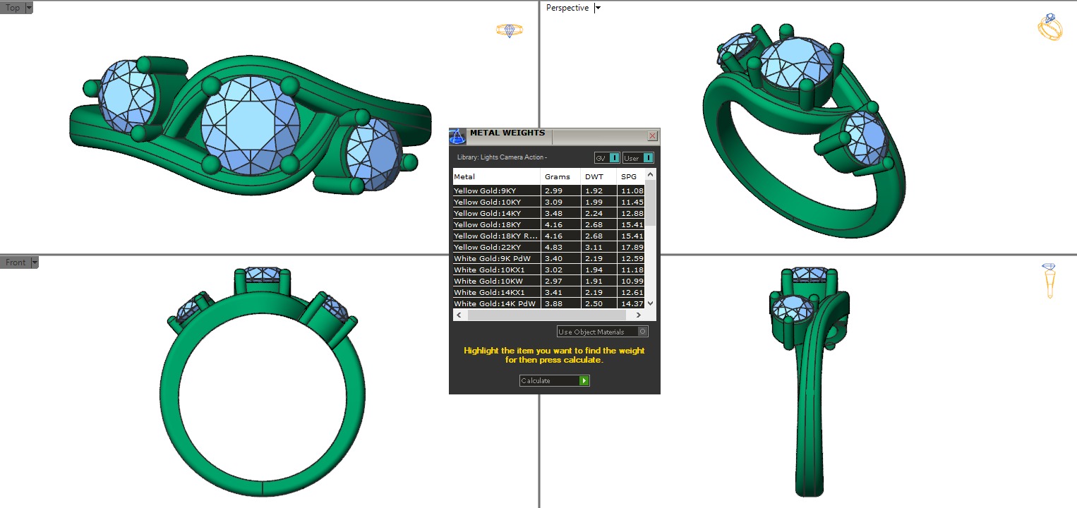 3 stone engagement ring 3D print model_12