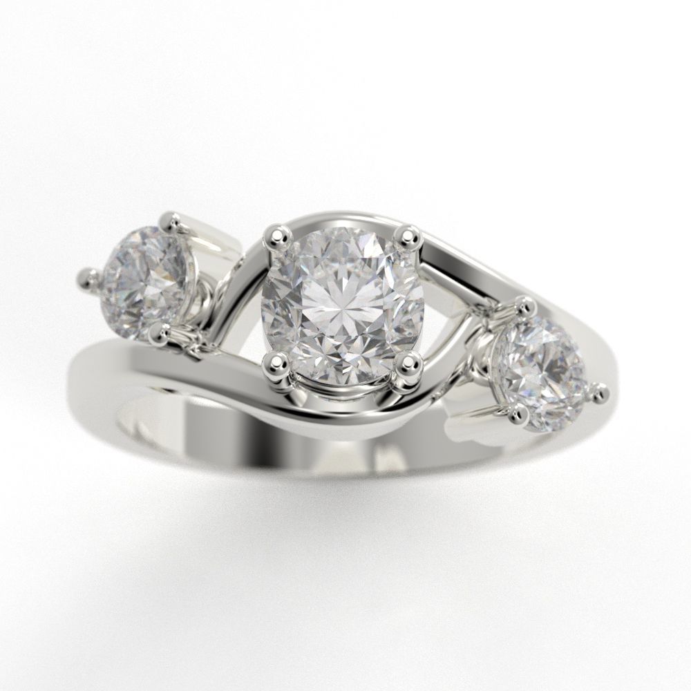 3 stone engagement ring 3D print model_22