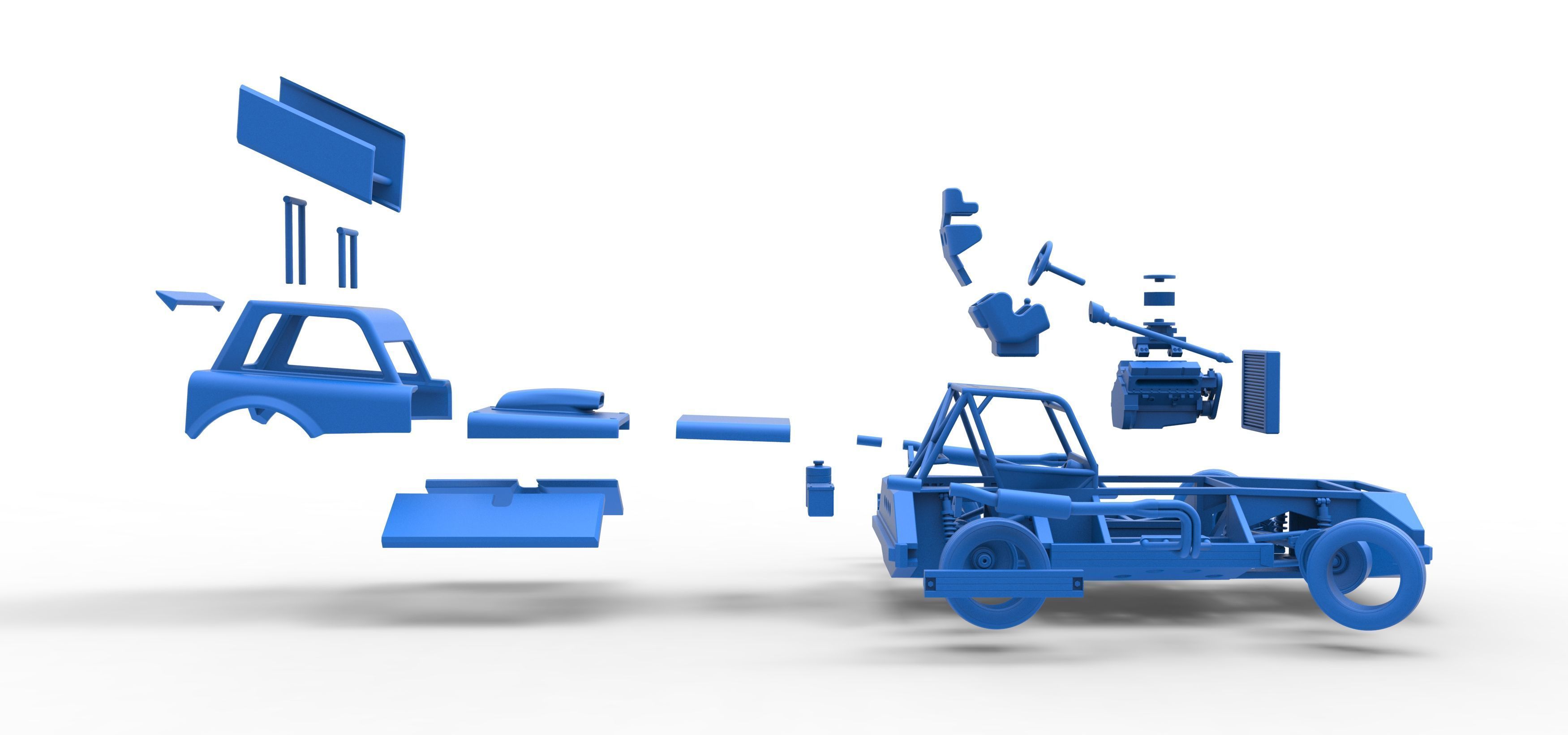 New Zealand Superstock car while turning Version 3 Scale 1 to 25 3D print model_65