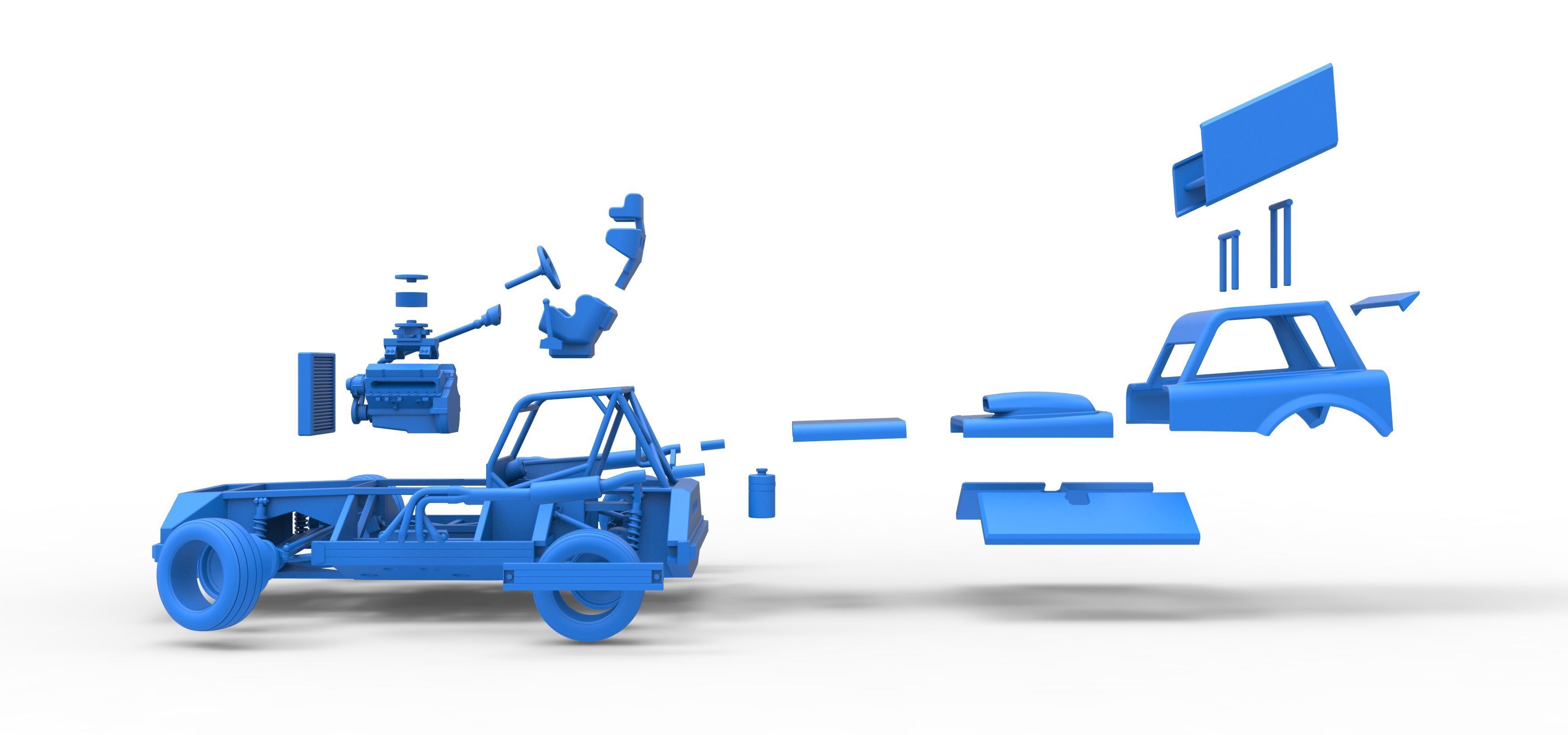 New Zealand Superstock car while turning Version 3 Scale 1 to 25 3D print model_59