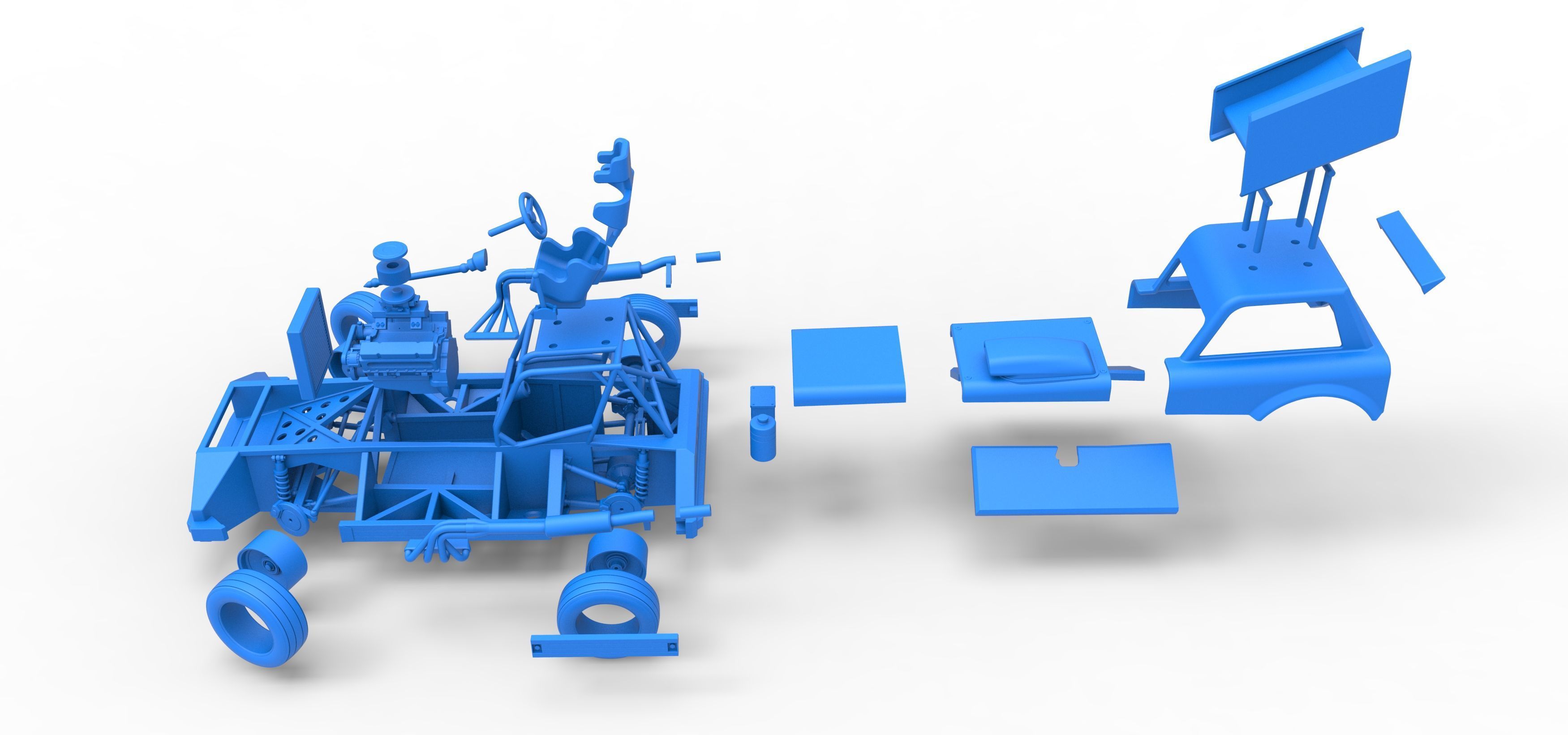 New Zealand Superstock car while turning Version 3 Scale 1 to 25 3D print model_60