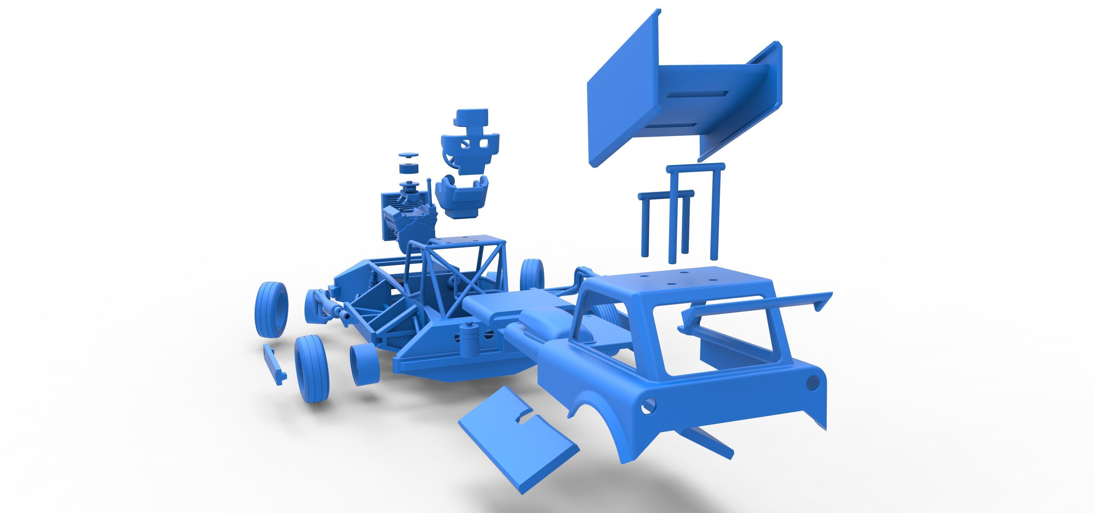 New Zealand Superstock car while turning Version 3 Scale 1 to 25 3D print model_62