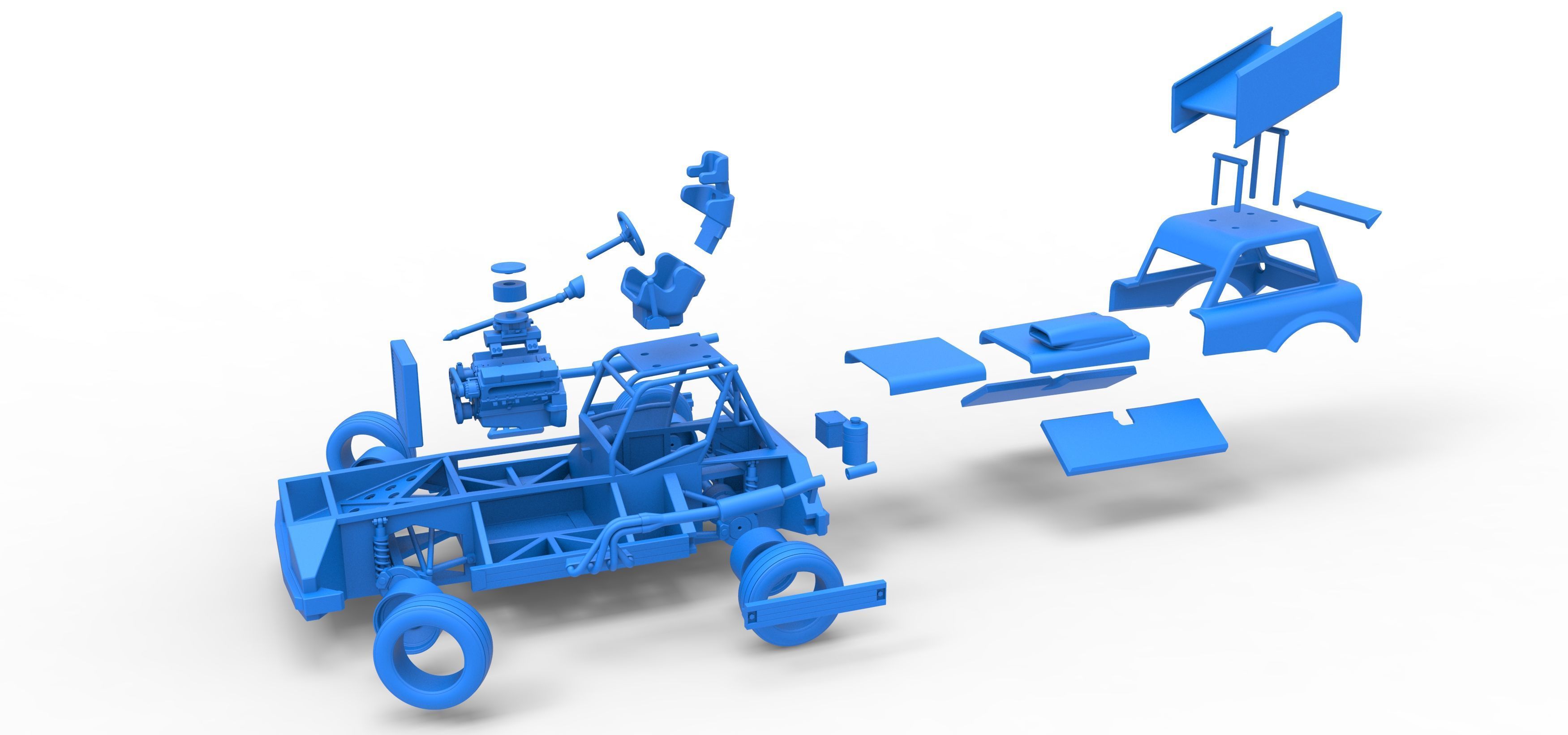 New Zealand Superstock car while turning Version 3 Scale 1 to 25 3D print model_55