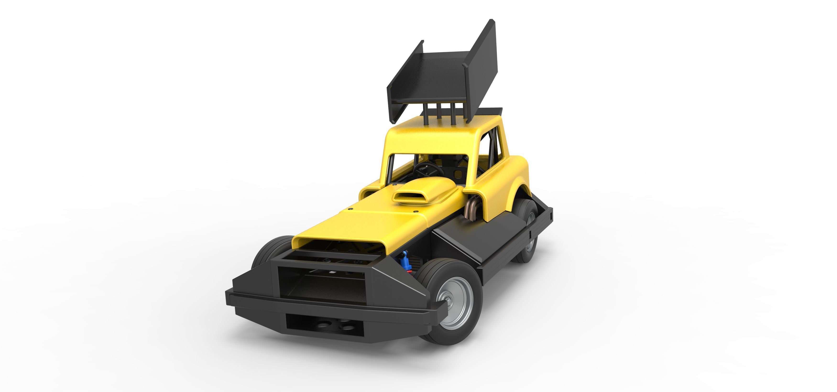 New Zealand Superstock car while turning Version 3 Scale 1 to 25 3D print model_5
