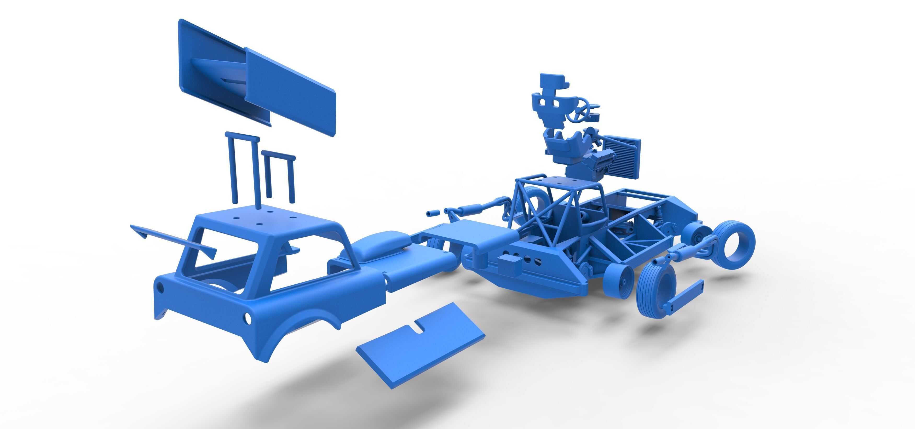 New Zealand Superstock car while turning Version 3 Scale 1 to 25 3D print model_63