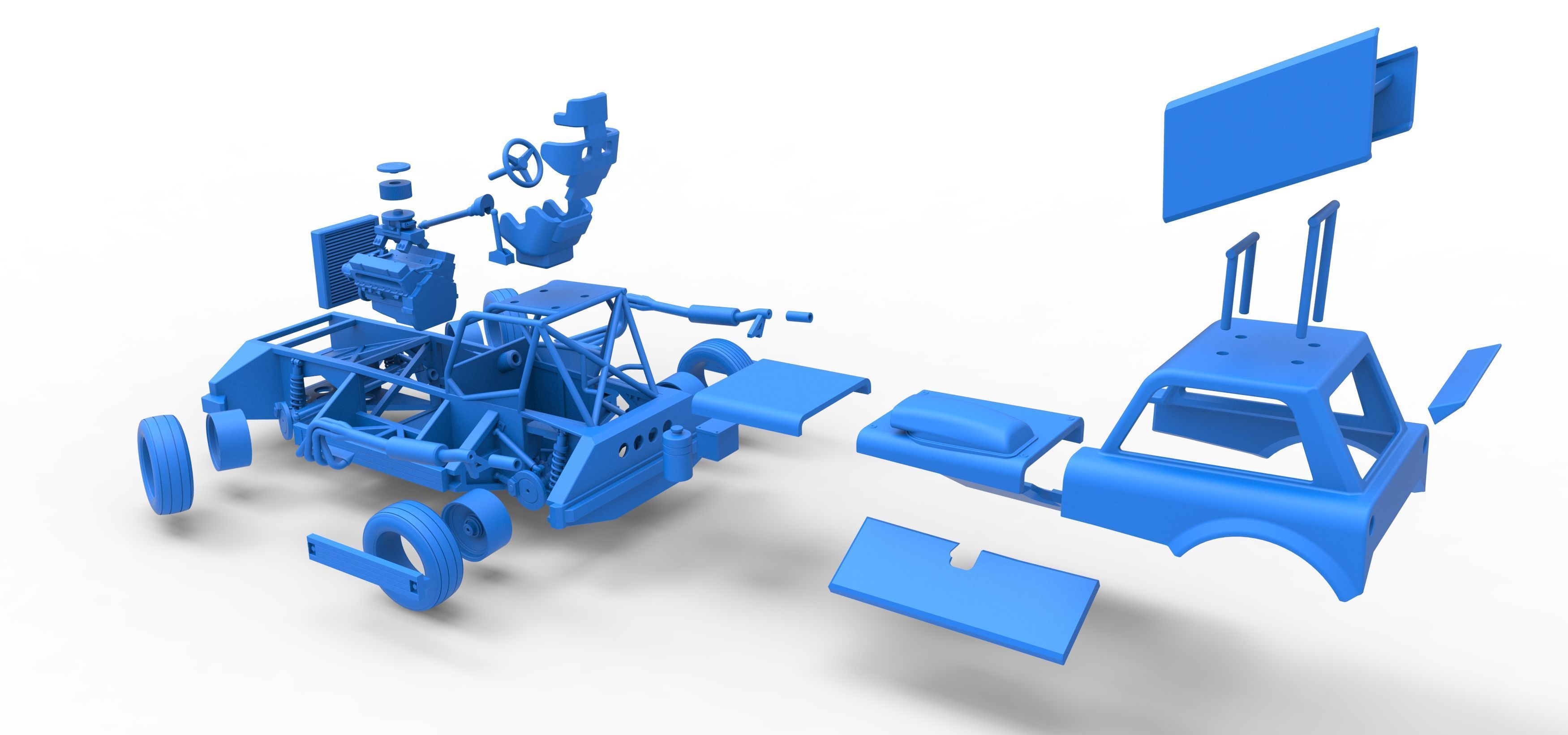 New Zealand Superstock car while turning Version 3 Scale 1 to 25 3D print model_61