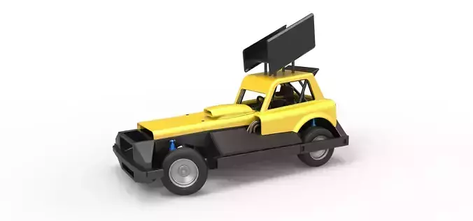 New Zealand Superstock car while turning Version 3 Scale 1 to 25