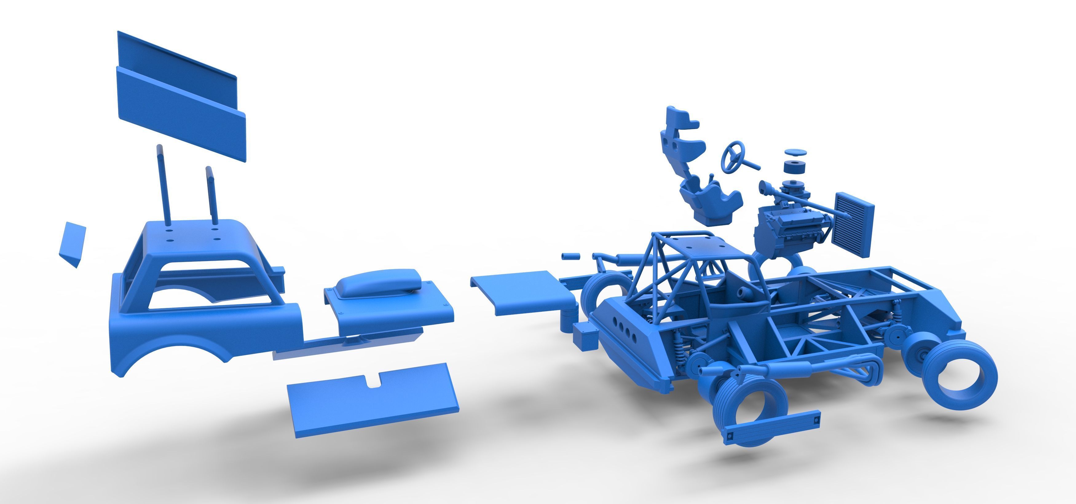 New Zealand Superstock car while turning Version 3 Scale 1 to 25 3D print model_64