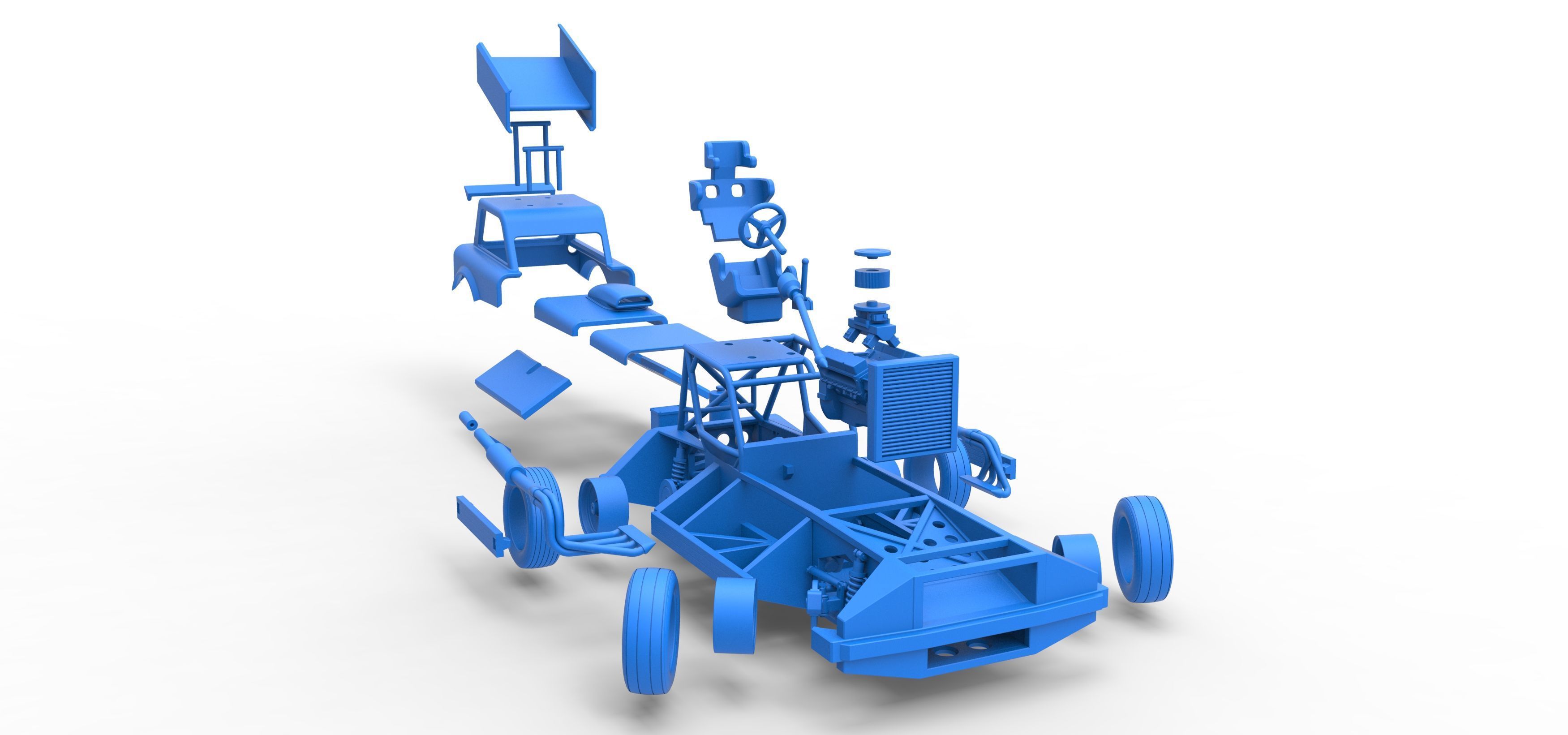 New Zealand Superstock car while turning Version 3 Scale 1 to 25 3D print model_68